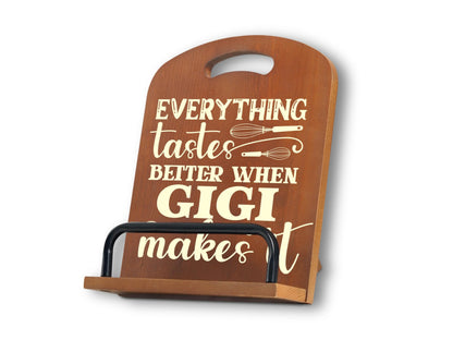 InnoBeta Gigi Gifts, Cookbook Stand for Kitchen Counter, Perfect Gifts for Gigi on Birthday, Adjustable Tablet Recipe Book Holder, Unique Family Kitchen Decor