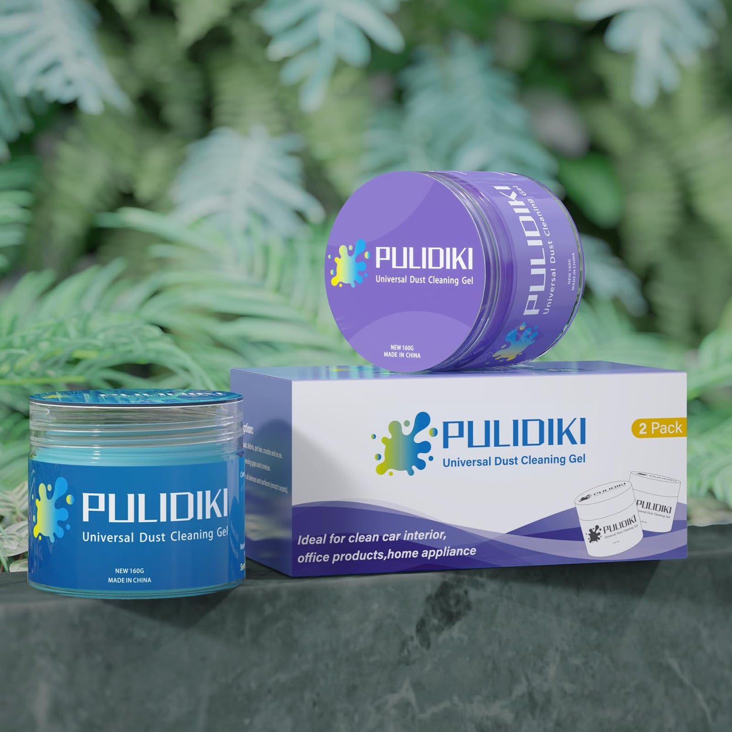 PULIDIKI Car Cleaning Gel for Car Detailing Putty Car Putty Auto Cleaning Kits Car Slime Cleaner Dust Cleaning Gel for Car Interior Cleaner Car Accessories Blue Purple (2Pack)