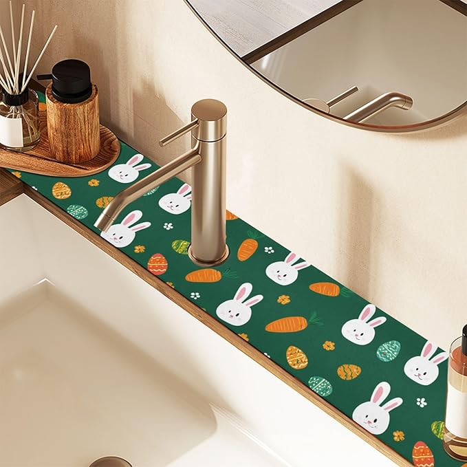 Kitchen Sink Splash Guard 2 PCS 30 Inch Sink Faucet Mat Splash Guard