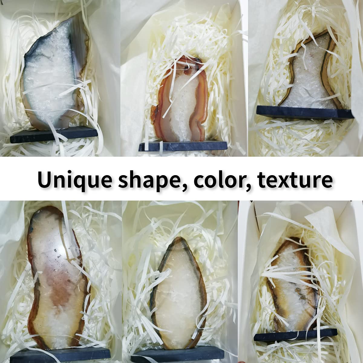 XMHOME Natural Agate Gemstone Slice Home Decor Living Room Irregular Shape Healing Crystals Wealth Luck Table Ornaments Small