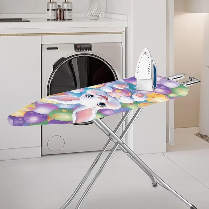 Sprowallow Colorful Egg Rabbit Ironing Board Cover and Pad 15x54 Inch Standard