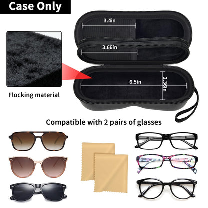 ANKHOH Double Sunglasses Case Eyeglasses Organizer, Eye Glass Storage Holder, Portable Travel Eyewear Glasses Protective Pouch Bag for Men Women(Box Only)
