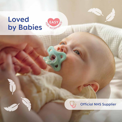 MAM Comfort Soothers | 0-3 Months | 2 Pack | Newborn Dummies | Comes in Dummy Steriliser Case | Sustainable Materials | Baby Accessories for Newborn | Pink (Various Designs)