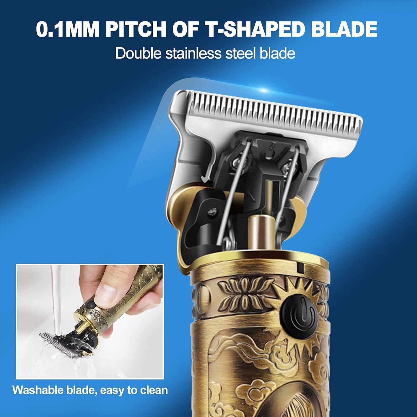YiLFo Hair Clippers Men Professional Beard Trimmer, Cordless Electric Self Hair Clippers with LCD Screen, Precision Outlining Trimmer-Smooth Clipping, Sharp Shaver-Rechargeable Battery, Gifts for Men