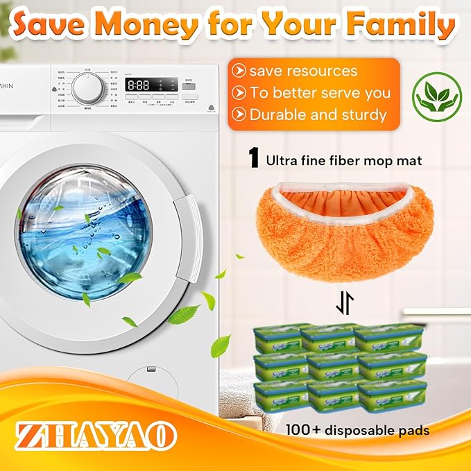 3 Pack Reusable Microfiber Mop Pads