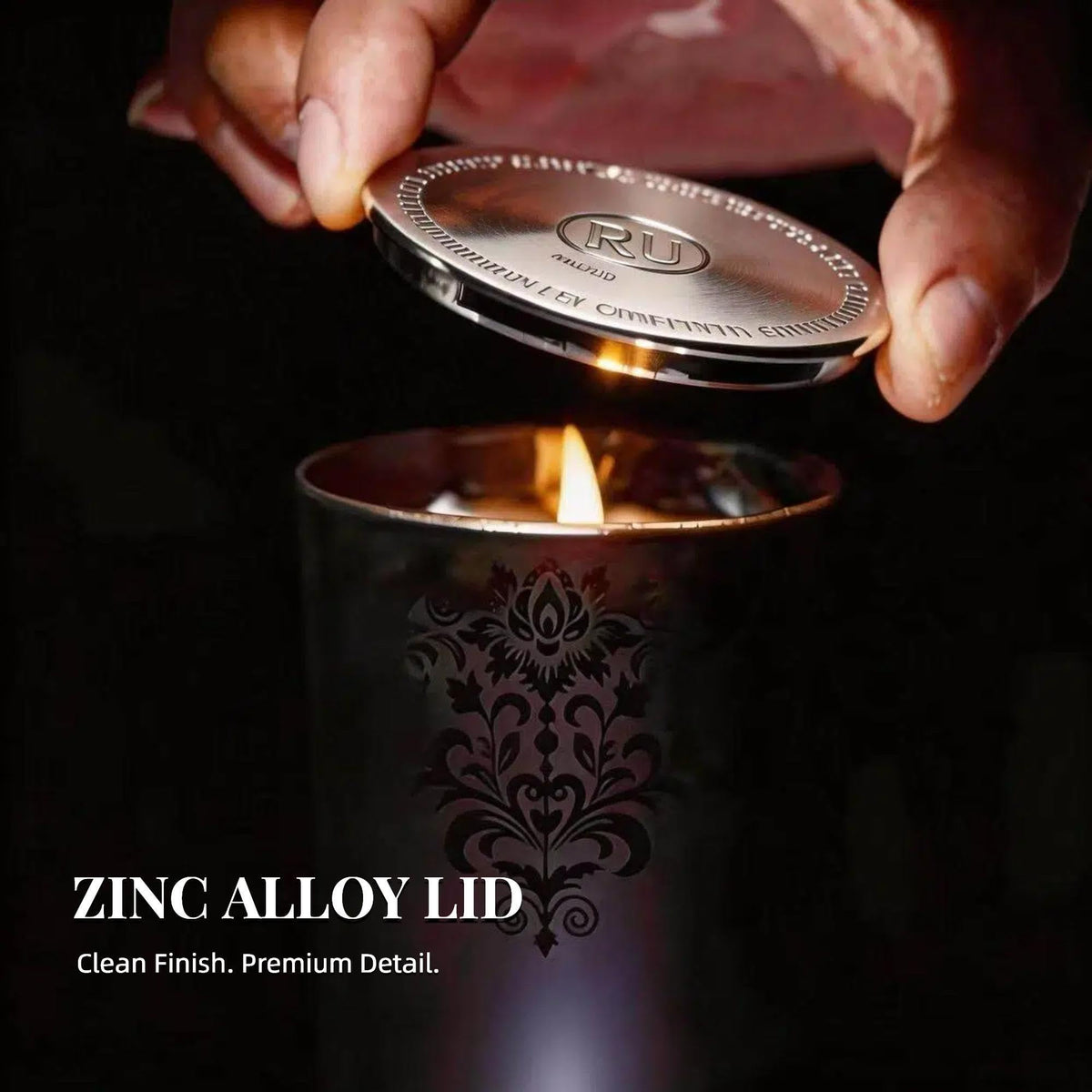 Luxury Black Crystal Candle Gift Set for Men – 3 Pack 7oz Soy & Beeswax Candles with Real Natural Crystals, Zinc Alloy Lids & Wick Trimmer, 120H Burn Time, Masculine Woodsy Home Fragrance