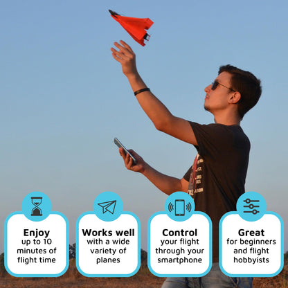 POWERUP 4.0 The Next-Generation Smartphone Controlled Paper Airplane Kit, RC Controlled. Simple to Fly with Autopilot & Gyro Stabilizer.