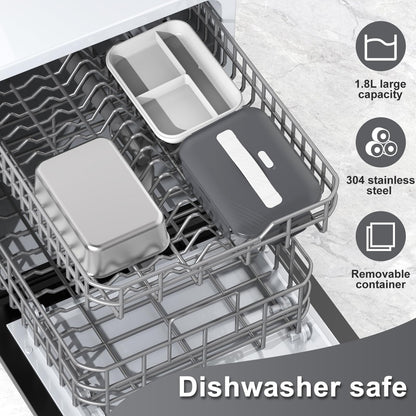 Electric Heated Lunch Box for Car Truck Home 1.8L 100W Portable Food Warmer with 12V/24V/110V/220V Hot Meal for Work Travel Jobsite Camping Christmas Gifts White Elephant Gifts for Adults/Men/Woman
