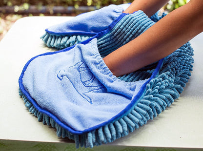 Tuff Pupper Quick Dry Towel for Dogs | Ultra Absorbent Microfiber Shammy | Extra Large 85x35cm Size Dog Bath Towel | Comfortable Hand Pockets | Indoor Outdoor Use | Durable Material | Machine Washable