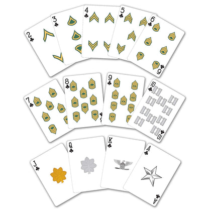 US Army Gift Set | Playing Cards & Dice | Army Rank Insignia Cards | US Army Gifts | Disabled Veteran Owned Business | Army Card & Dice Set