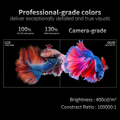 INNOCN 15.6" Portable Monitor OLED Touch Second Screen for Photo Editing with 4K, 100% DCI-P3, 100000:1, 10Bits, USB C External Monitor for Laptop,PC, Phone,Consoles, Brown, PU15 Pre C6