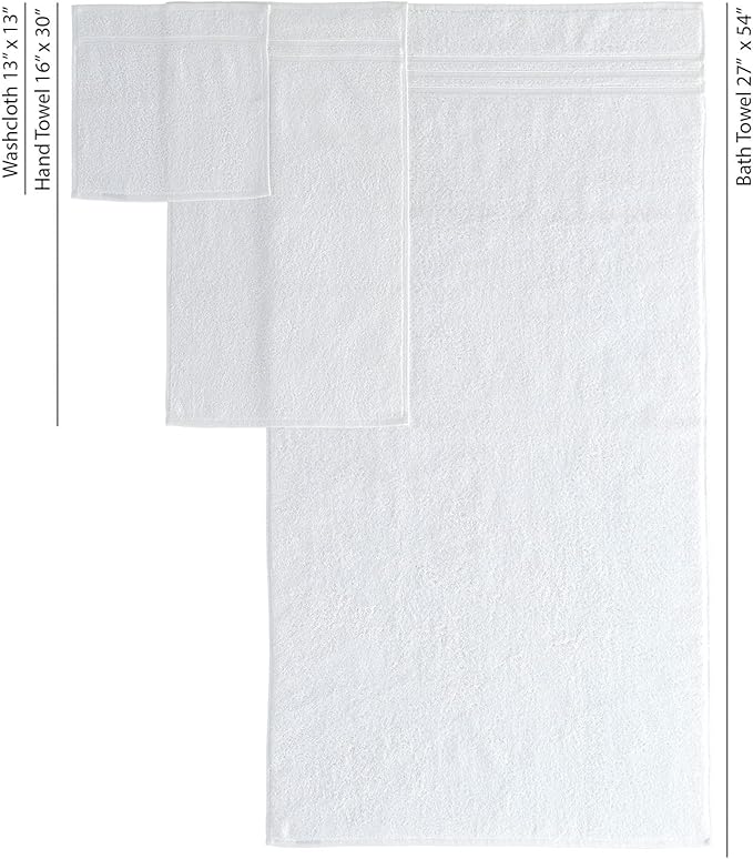 Hawmam Linen White 6 Piece Bath Towels Set