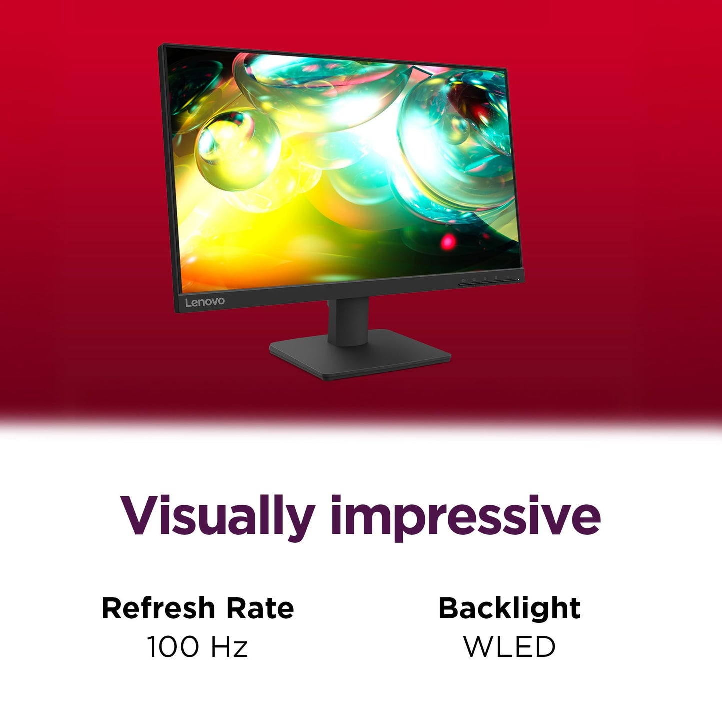Lenovo L22e-40 Monitor, 21.45” FullHD Resolution, 250 nits Brightness, 75Hz Refresh Rate, AMD FreeSync, HDMI and VGA Ports, Tilt-Adjustable Stand, Natural Low Blue Light, Cloud Grey