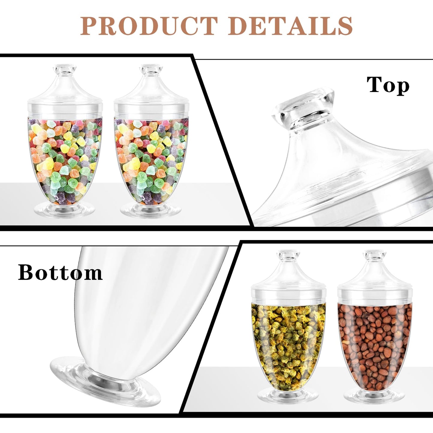 1000ML/33OZ Bath Salt Jar with Lid and Spoon Bath Salt Container Acrylic Salt Canister for Salt Sugar Cereal 4.8 * 9 Inch