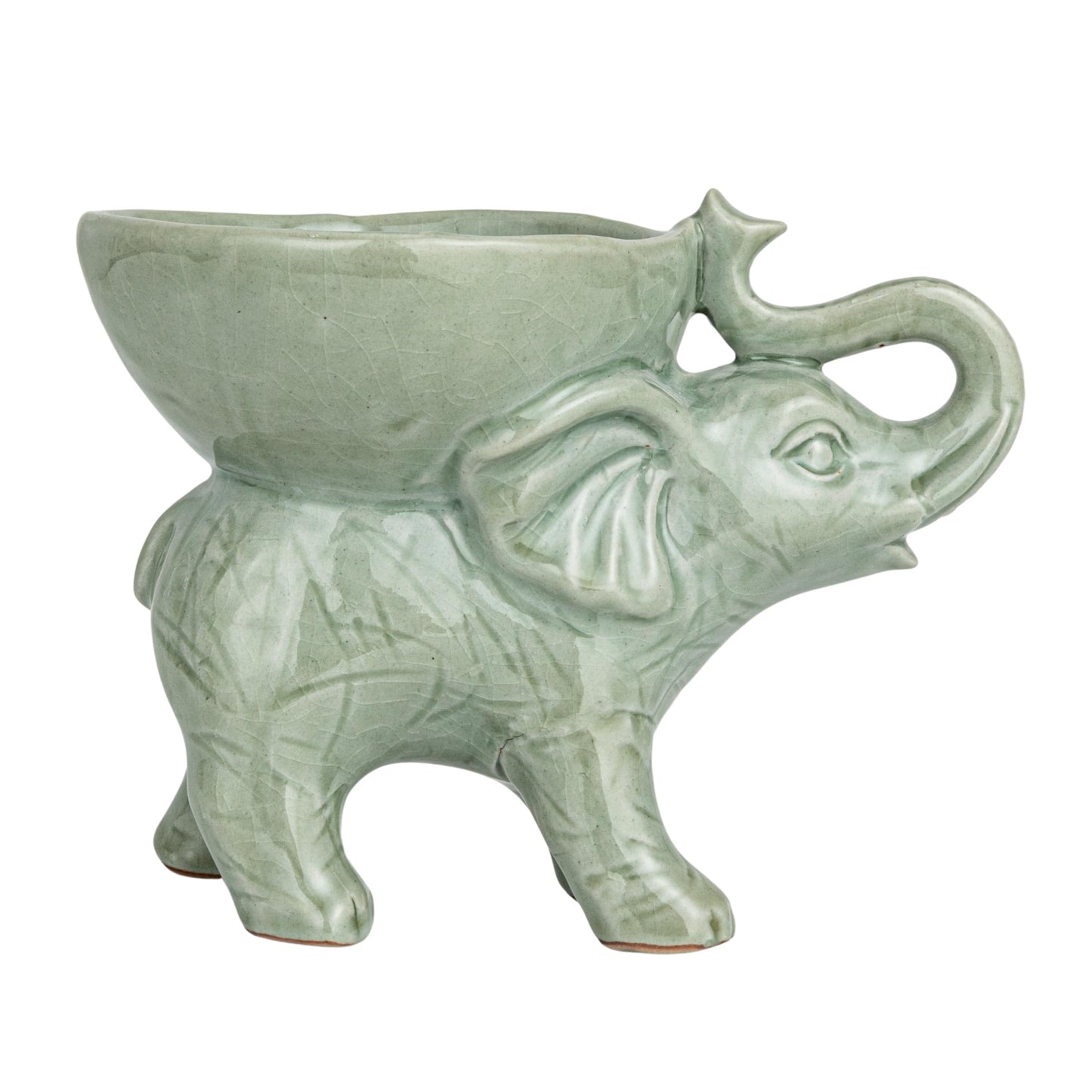 Creative Co-Op Majestic Stoneware Elephant Bowl, Grey