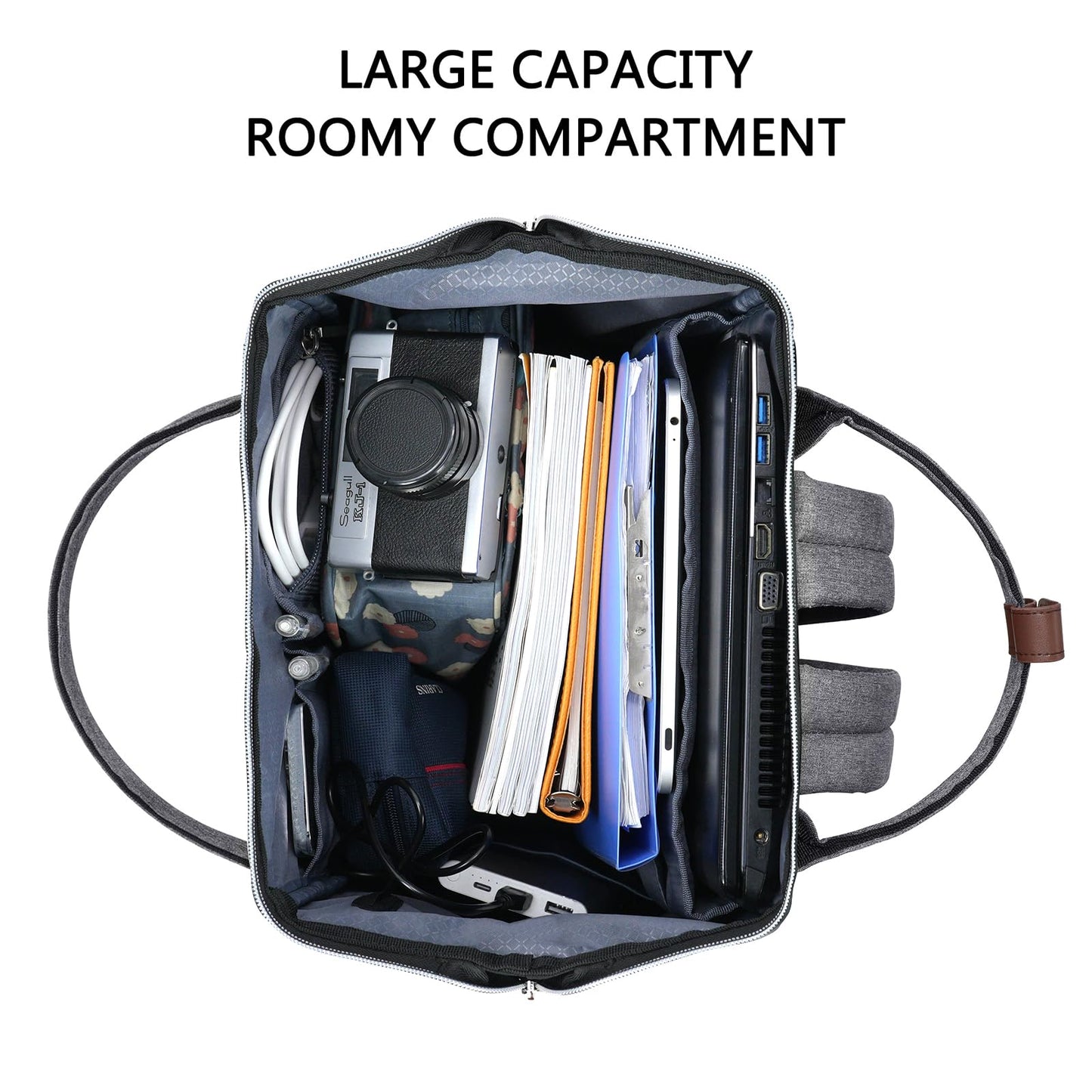 KROSER Laptop Backpack 15.6 Inch Stylish Computer Backpack with USB Charging Port Water-repellent College Daypack Travel Business Work Bag for Women/Men