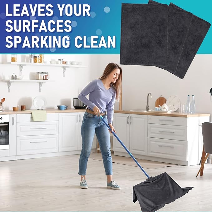 Newwiee 6 Pcs Extra Large Microfiber Cleaning Cloth 30" x 20" Washable Reusable