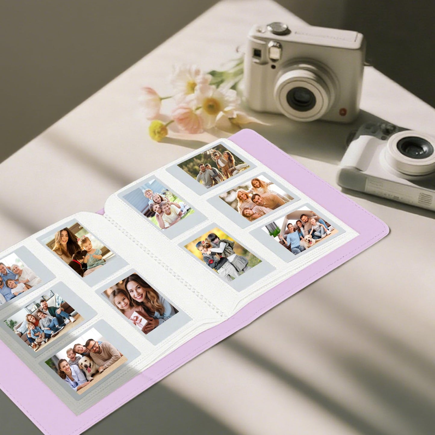 360 Pockets Photo Album for Fujifilm Instax Mini LiPlay 12 11 90 70 9 8+ 8 7S Instant Camera/Mini Link SP-1 Printer, Polaroid Snap Touch PIC-300 Z2300 Mint Camera Printer (Pink)