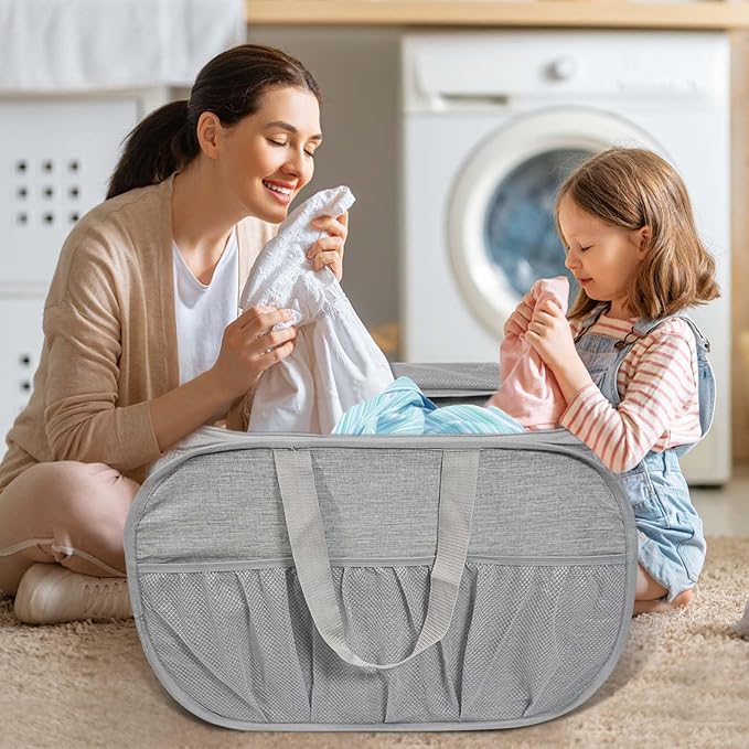Collapsible Laundry Baskets, Tear Proof Pop Up Laundry Hamper
