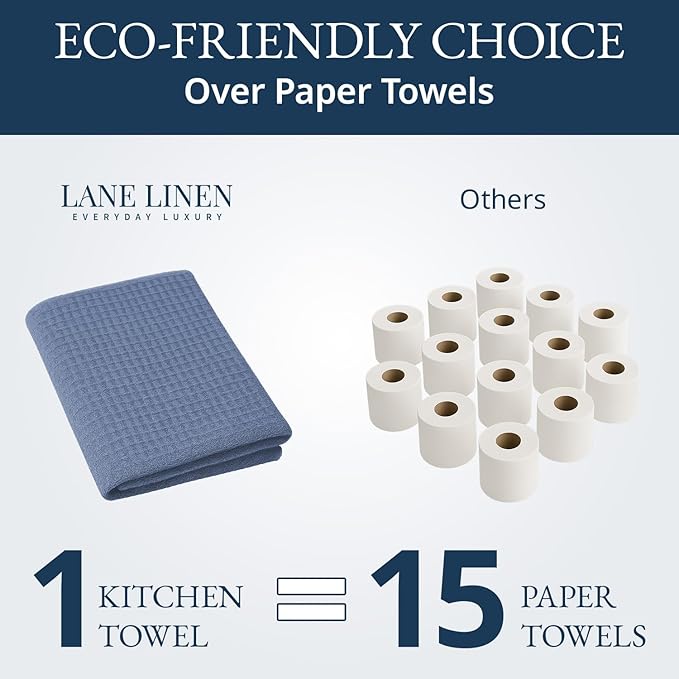 LANE LINEN Cotton Kitchen Towels Set, Quick-Drying Dish Towels, Premium Hand