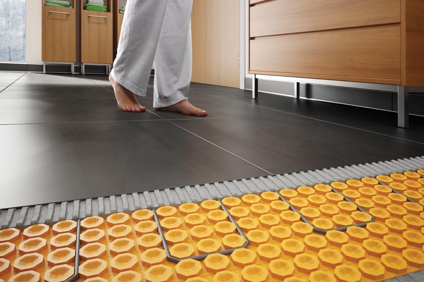 Schluter Ditra-Heat-E-HK Electric Floor Heating Cable Kit with Temperature Sensors - Ideal for Interior Tile Floors - Minimal EMF, Twisted Pair Cables, 240V, 282.1 Feet - DHEHK24085