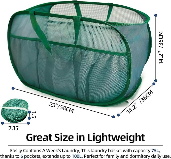 Collapsible Laundry Baskets, Upgrade Pop Up Laundry Hamper