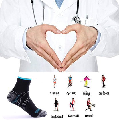 JOHNDA 6 Pairs Compression Socks for Men and Women, Plantar Fasciitis Arch Support Foot Relieve Pain Supports Heel
