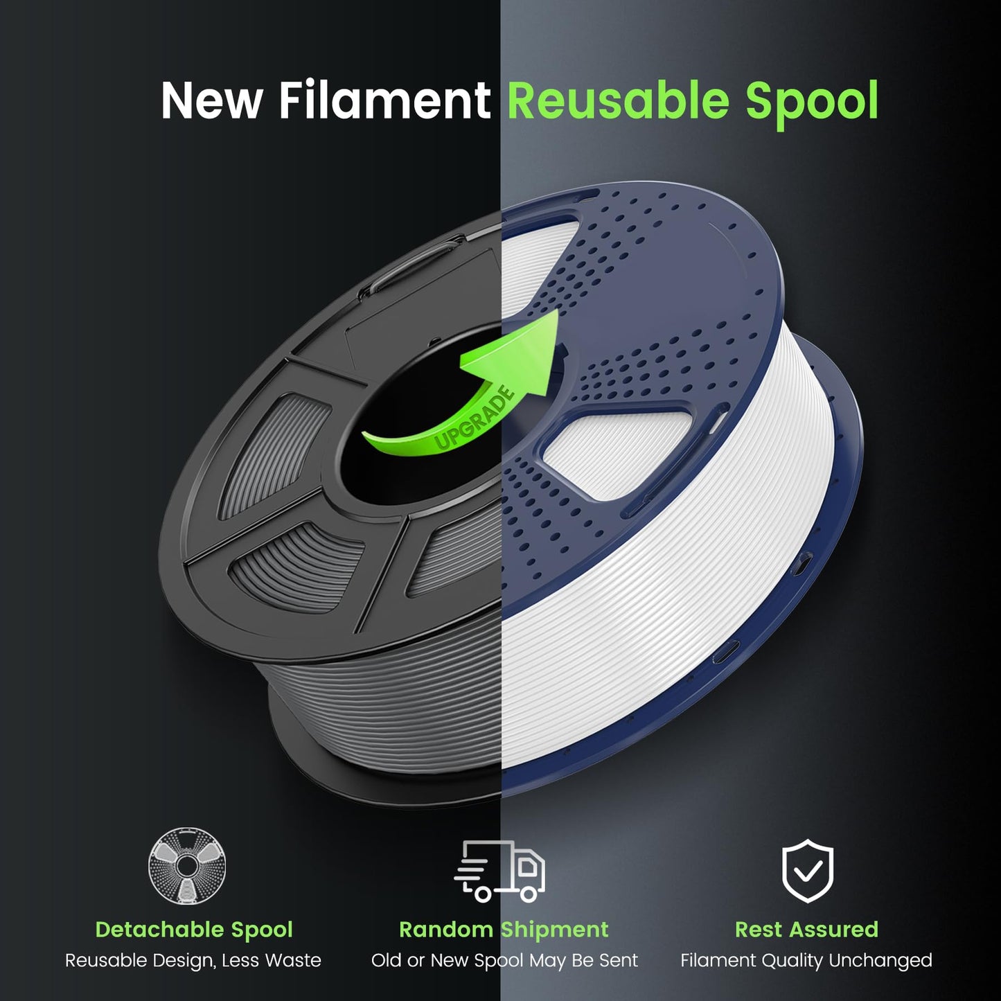 SUNLU PLA 3D Printer Filament, Neatly Wound PLA Filament 1.75mm, Dimensional Accuracy +/- 0.02mm, 1KG Spool 2.2lbs. (Black)