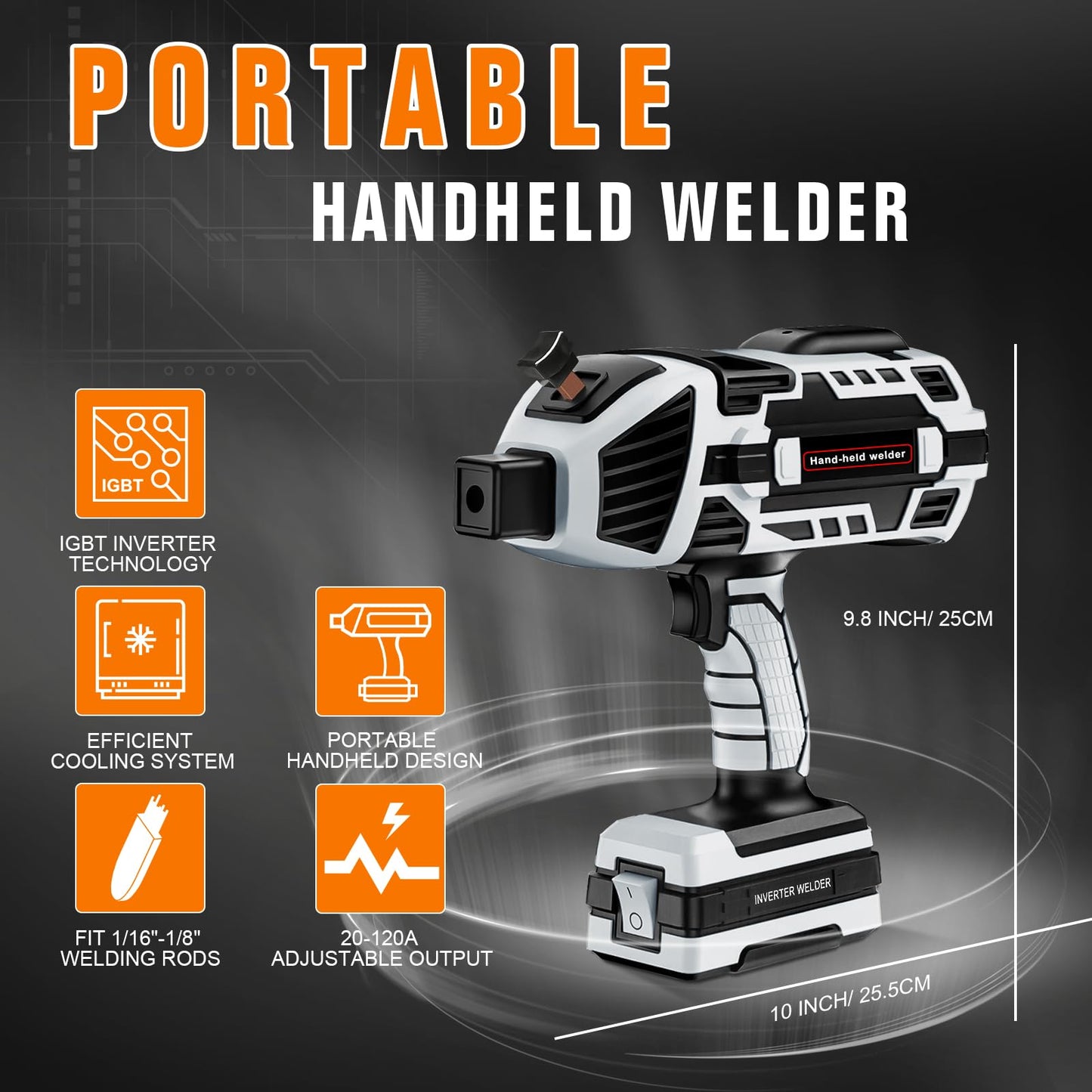 TRQWH Portable Welder Machine 110V ARC Handheld Welder & Panoramic View Welding Helmet