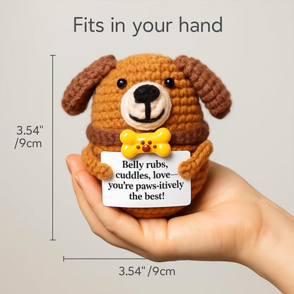 TWPER Dog Lovers Birthday Gifts for Women Men, Positive Crochet Animals Puppy, Funny Dog Mom Owner Gift for Friends Coworkers Thank You