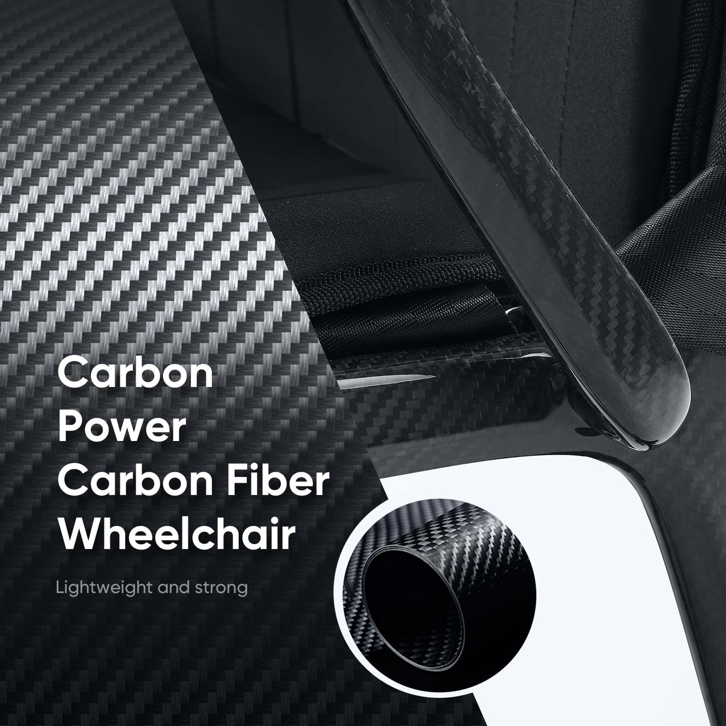 22 lbs Ultra-Lightweight Carbon Fiber Power Wheelchair – Features Dual Batteries and Rear Controls, 29-Mile Range, Foldable Electric Wheelchair for Adults, Approved for Air Travel