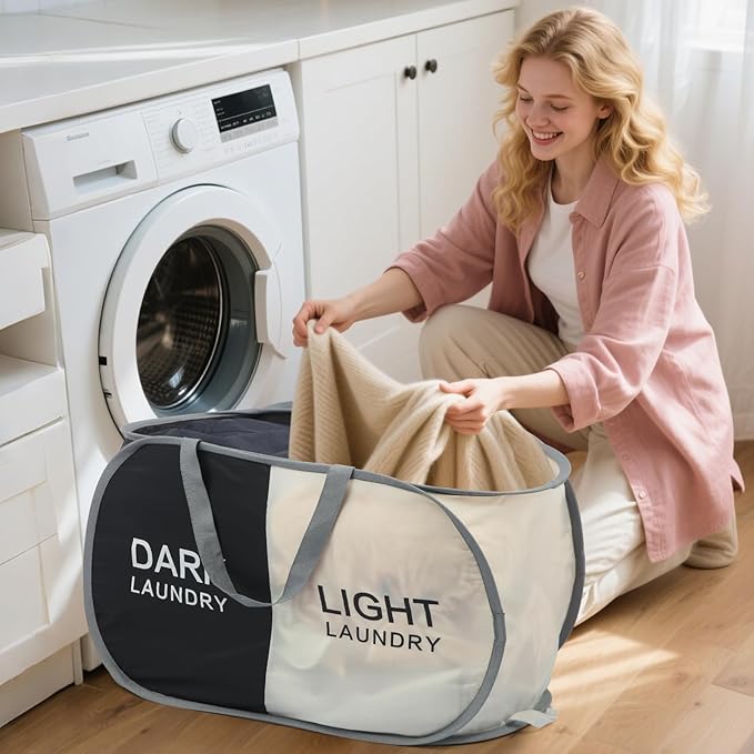 Seefoo Dual Compartment Laundry Hamper