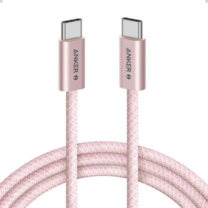 Anker Zolo USB C to USB C Cable, Braided and Dirt-Free Type-C Fast Charging Cable, Slim Connector, for iPhone 17 Series, MacBook (240W) (White, 3.3 FT)