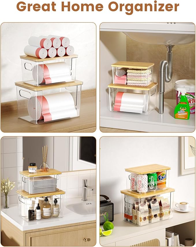 Trash Bag Dispenser 2-Pack, Stackable Trash Bag Holder