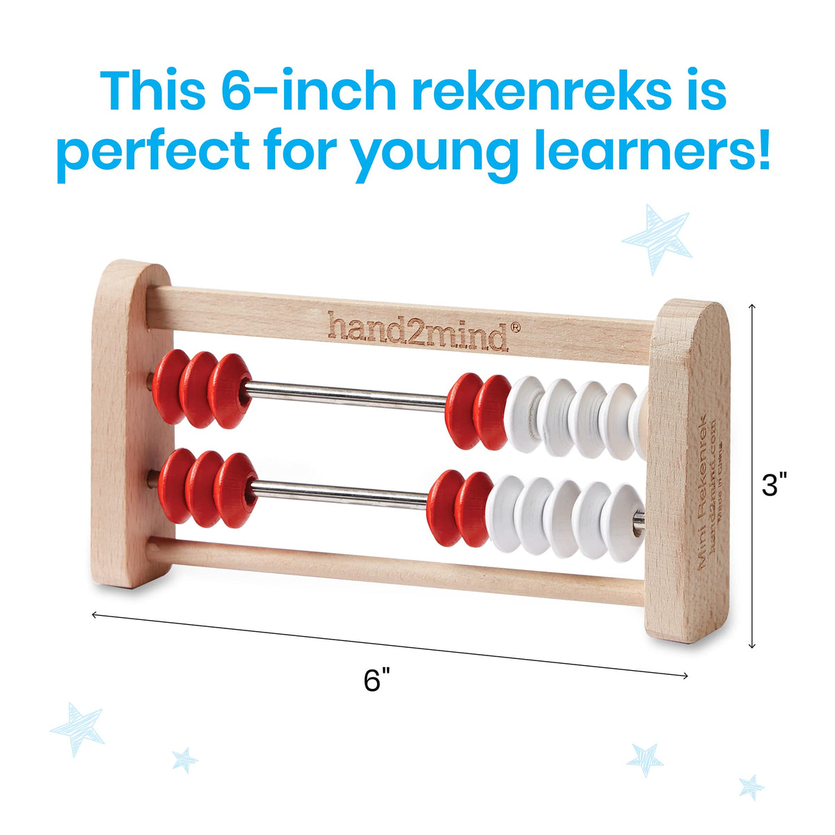 hand2mind Mini 20-Bead Wooden Rekenrek, Number Rack for Kids, Abacus for Kids Math, Counting Beads, Math Manipulatives, Elementary Teacher Must Haves (Set of 4)