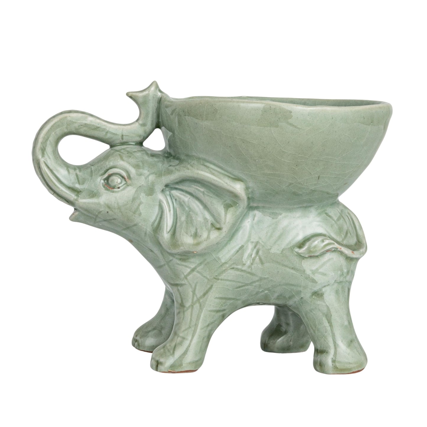 Creative Co-Op Majestic Stoneware Elephant Bowl, Grey