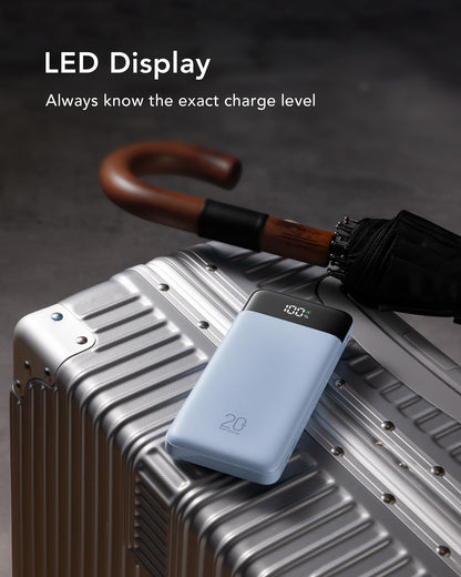 charmast 20000mAh Portable Charger with Built in Cables, 22.5W Travel Power Bank Fast Charging, USB C Cell Phone Battery Pack for iPhone 17/16/15/14/13/12 Series, iPad, Samsung, Android, Tablet