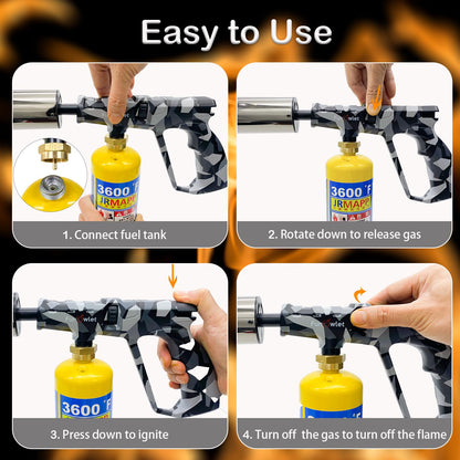 2 Pack Powerful Cooking Torch Lighter - Culinary Kitchen Torch, Sous Vide, Charcoal Lighters Campfire Starter, Flame Thrower Fire Grill Gun for Searing Steak, Creme Brulee, BBQ(Tank Not Included)