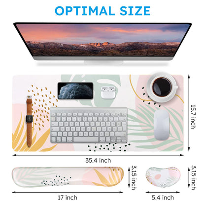 iCasso for MacBook Air 13 Inch Case 2020 2019 2018 Release A2337M1/ A1932/A2179, with Keyboard Mouse Pad Set,Desk Pad + Keyboard Wrist Rest Support+Wrist Rest, Ultra Thick Mousepad Desk Mat, Morandi