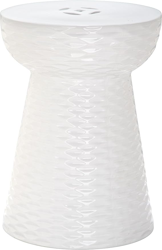 Safavieh Daphne Glazed Ceramic Decorative Garden Stool, White