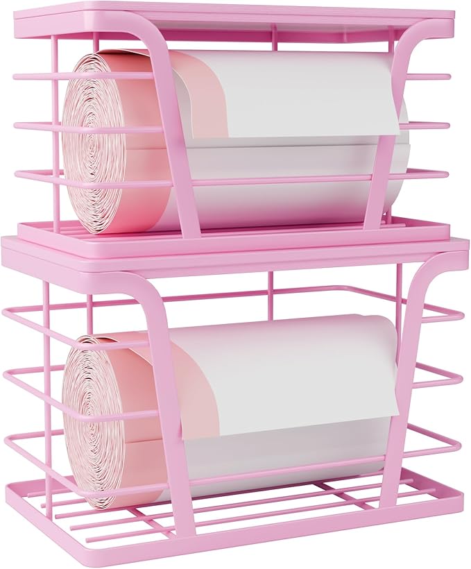 2 Pack Pink Trash Bag Holder