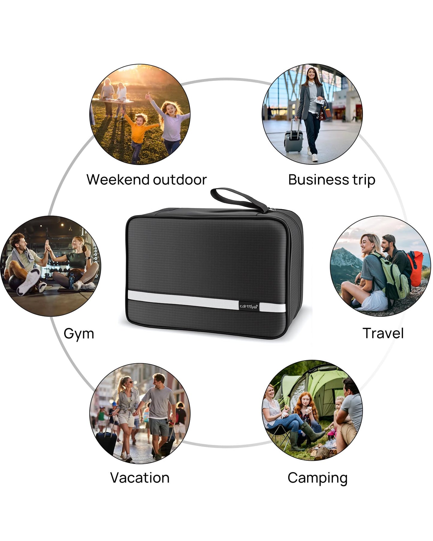Carttiya Hanging Travel Toiletry Bag - Large Wash Bag for Men and Women, Waterproof Foldable Cosmetic Make up Organiser Bag with Hook for Business Trip,Gym,Vacation and Household