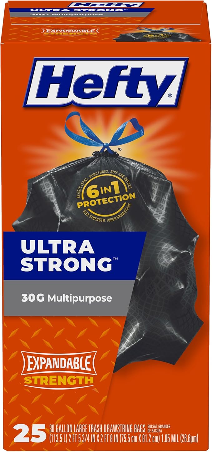 Hefty Ultra Strong Multipurpose Large Trash Bags, 30 Gallon