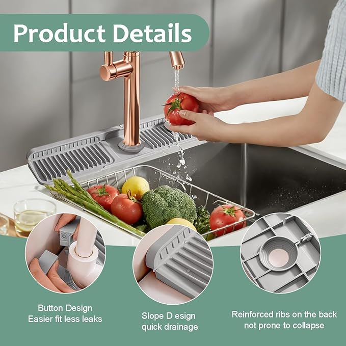 24 Inch Upgraded Draining Mat Folding Faucet Mat