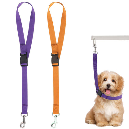Heclia Pet Dog Grooming Loops Nylon Restraint Noose Adjustable Fixed Dog Cat Safety Rope for Pet Grooming Table at Home Dogs Hanging Harness for Nail Trimming Slip Leads 80 cm Safety Tether Bel 2pcs