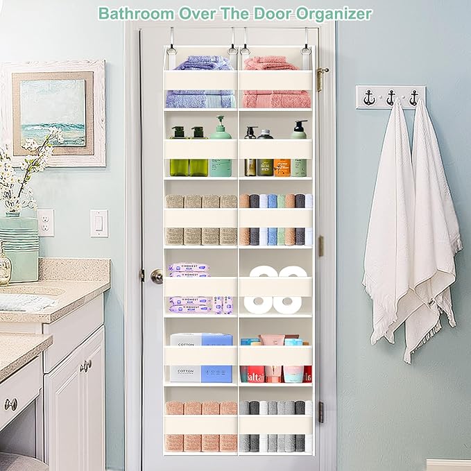 Heavy Duty Over The Door Organizer 6 Tiers, Extra Large Behind Door Storage of