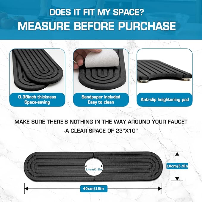 Diatomite Stone Faucet Mat For Kitchen Sink-Absorbent Fast Drying Stone Sink
