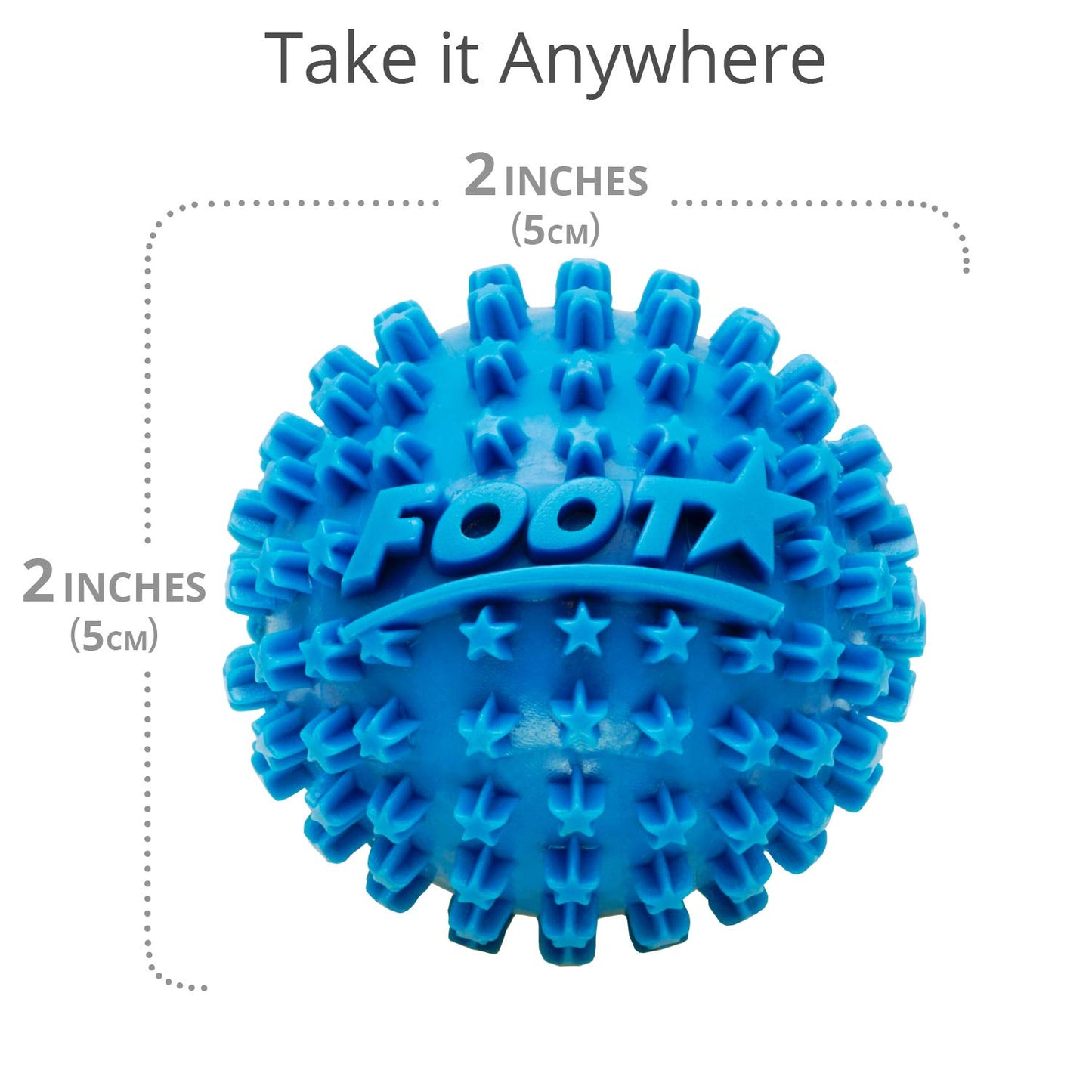 Body Back Foot Star® Massager Ball and Plantar Fasciitis Roller - Soothe Foot Stress, Discomfort, Aches, & Tightness (2-Inch, Blue)
