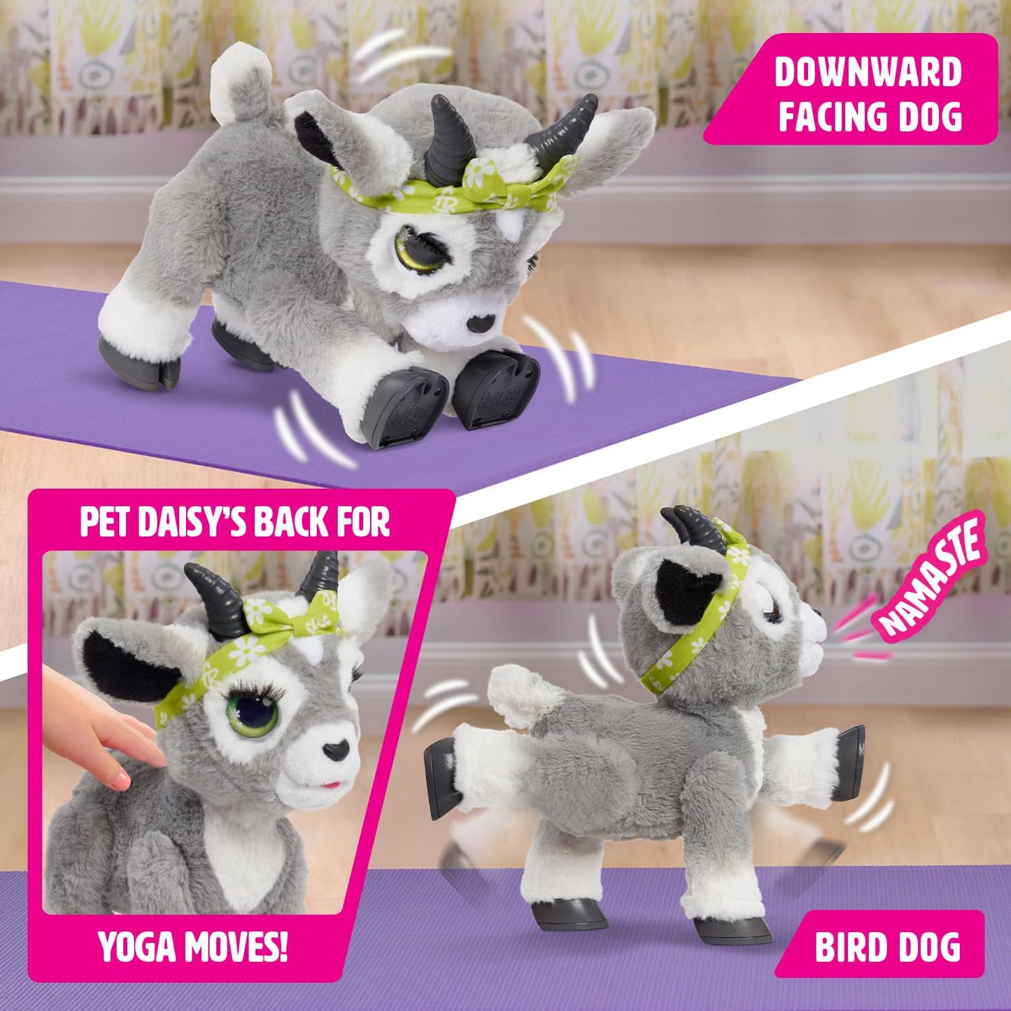Just Play furReal Daisy the Yoga Goat Interactive Toy, Kids Toys for Ages 4 Up