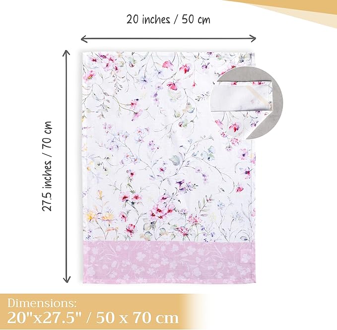 Maison d' Hermine Kitchen Towels Set of 3 100% Cotton 27.50" x 20" Reusable